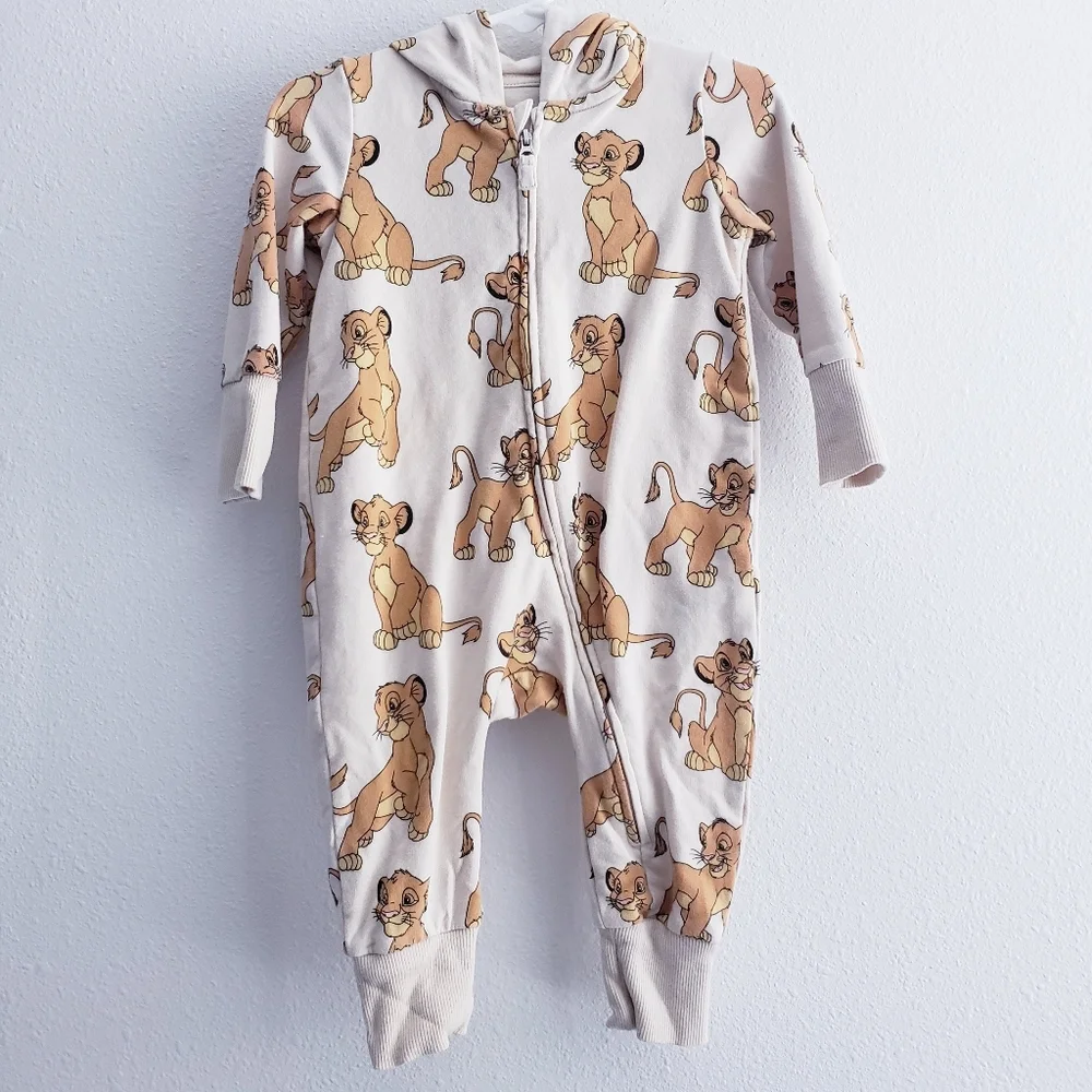 H&M Disney Lion King Simba Long Sleeve Onesie Hoodie - Picture 2 of 8